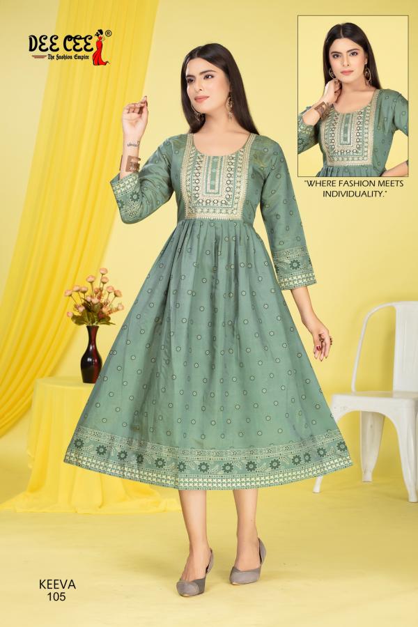 Deecee Keeva Casual Wear Printed Shimmer Kurtis Collection